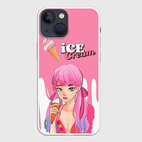 Чехол для iPhone 13 mini с принтом BLACKPINK Ice Cream в Екатеринбурге,  |  | Тематика изображения на принте: blackpink | blink | bts | exo | icecream | jennie | jisoo | korea | kpop | lisa | love | rose | блекпинк | девушки | корея | кпоп | музыка