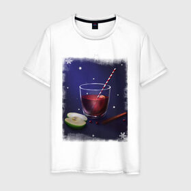 Мужская футболка хлопок с принтом Holiday Cocktail в Екатеринбурге, 100% хлопок | прямой крой, круглый вырез горловины, длина до линии бедер, слегка спущенное плечо. | коктейль | напиток | праздничный