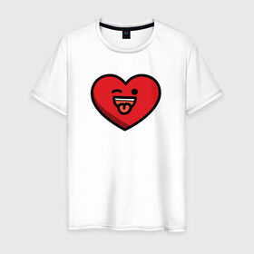 Мужская футболка хлопок с принтом Сердце Сын в Екатеринбурге, 100% хлопок | прямой крой, круглый вырез горловины, длина до линии бедер, слегка спущенное плечо. | 