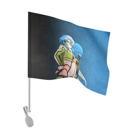 Флаг для автомобиля с принтом Sinon в Екатеринбурге, 100% полиэстер | Размер: 30*21 см | alice | alicization | asuna | kirito | sao | sword art online | underworld | алиса | алисизация | асуна | кирито | мастера меча онлайн | чёрный мечник | юджио