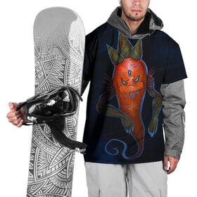 Накидка на куртку 3D с принтом Cosmo Carrot в Екатеринбурге, 100% полиэстер |  | Тематика изображения на принте: alien | космос | морковь | фентези