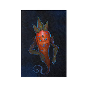 Обложка для паспорта матовая кожа с принтом Cosmo Carrot в Екатеринбурге, натуральная матовая кожа | размер 19,3 х 13,7 см; прозрачные пластиковые крепления | Тематика изображения на принте: alien | космос | морковь | фентези