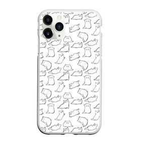 Чехол для iPhone 11 Pro матовый с принтом Cats в Екатеринбурге, Силикон |  | cats. black | doodle | white | белое | забавно | кот | котики | кошки | милое | минимализм | черное