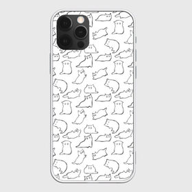 Чехол для iPhone 12 Pro Max с принтом Cats в Екатеринбурге, Силикон |  | cats. black | doodle | white | белое | забавно | кот | котики | кошки | милое | минимализм | черное