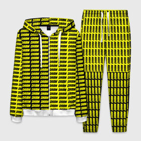 Мужской костюм 3D с принтом DAMN в Екатеринбурге, 100% полиэстер | Манжеты и пояс оформлены тканевой резинкой, двухслойный капюшон со шнурком для регулировки, карманы спереди | black | damn | damn jacket | damn lettering | damn mug | damn print | damn t shirt | for cool | yellow | yellow and black | для крутых | желтый | желтый и черный | кофта damn | кружка damn | надпись damn | принт damn | футболка damn | черный