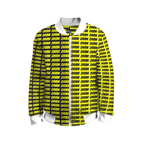 Детский бомбер 3D с принтом DAMN в Екатеринбурге, 100% полиэстер | застегивается на молнию, по бокам два кармана без застежек, мягкие манжеты, по низу бомбера и на воротнике — эластичная резинка | Тематика изображения на принте: black | damn | damn jacket | damn lettering | damn mug | damn print | damn t shirt | for cool | yellow | yellow and black | для крутых | желтый | желтый и черный | кофта damn | кружка damn | надпись damn | принт damn | футболка damn | черный