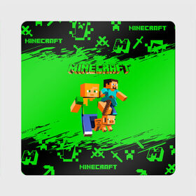 Магнит виниловый Квадрат с принтом Minecraft в Екатеринбурге, полимерный материал с магнитным слоем | размер 9*9 см, закругленные углы | Тематика изображения на принте: minecraft | алекс | белый | блоки | взрывчатка | визера | гаст | добывать | дракон | зеленая | зеленый куб | зомби | игра | кирка | крафт | крипер | кубики | лошадка | майн | майнкрафт | манкрафт | меч | оцелот