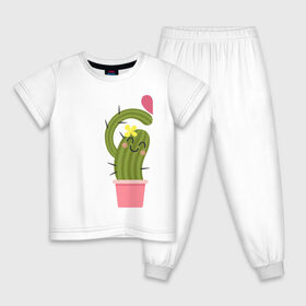 Детская пижама хлопок с принтом кактус в Екатеринбурге, 100% хлопок |  брюки и футболка прямого кроя, без карманов, на брюках мягкая резинка на поясе и по низу штанин
 | Тематика изображения на принте: 