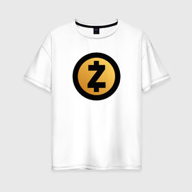 Женская футболка хлопок Oversize с принтом Z CASCH в Екатеринбурге, 100% хлопок | свободный крой, круглый ворот, спущенный рукав, длина до линии бедер
 | bitcoin | btc | биткоин | валюта | деньги | криптовалюта