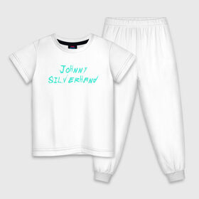 Детская пижама хлопок с принтом Johnny Silverhand в Екатеринбурге, 100% хлопок |  брюки и футболка прямого кроя, без карманов, на брюках мягкая резинка на поясе и по низу штанин
 | afterlife | cyberpunk | cyberpunk 2077 | johnny silverhand | джони киберпанк | джонни силверхенд | киберпанк | киберпанк 2077