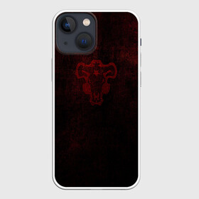Чехол для iPhone 13 mini с принтом Невероятно темный Черный Клевер в Екатеринбурге,  |  | asta | black clover | bulls | акума | аста | быки | демон | пятилистник | черный клевер