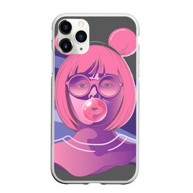 Чехол для iPhone 11 Pro Max матовый с принтом Bubble Gum в Екатеринбурге, Силикон |  | bubble gum | pop art | popart | девушка | девушка в очках | жевательная резинка | очки | поп арт | пузырь | ретро | розовые волосы | розовый принт | ушки