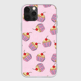 Чехол для iPhone 12 Pro Max с принтом Капкейки на розовом в Екатеринбурге, Силикон |  | Тематика изображения на принте: вишенка | еда | капкейки | пирожное | розовый | сладкое | сладости