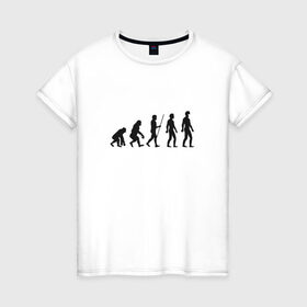 Женская футболка хлопок с принтом Эволюция Коронавирус - Черный в Екатеринбурге, 100% хлопок | прямой крой, круглый вырез горловины, длина до линии бедер, слегка спущенное плечо | белый | вирус | изоляция | ковид | коронавирус | маска | эволюция