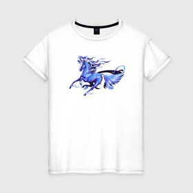 Женская футболка хлопок с принтом Ветер для моих крыльев в Екатеринбурге, 100% хлопок | прямой крой, круглый вырез горловины, длина до линии бедер, слегка спущенное плечо | flying | wings | крылья | лошадь | полет | пони
