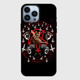 Чехол для iPhone 13 Pro Max с принтом Satanic Cat в Екатеринбурге,  |  | Тематика изображения на принте: satan | киска | кот | кот мем | кошечка | кошка | кошки и коты | лиса | лисы | мем | мемы | с кошкой | сатана