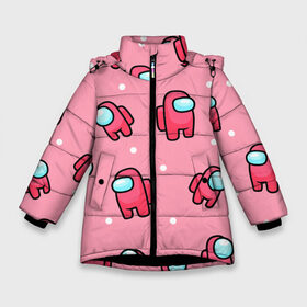 Зимняя куртка для девочек 3D с принтом Among Us - Розовый цвет в Екатеринбурге, ткань верха — 100% полиэстер; подклад — 100% полиэстер, утеплитель — 100% полиэстер. | длина ниже бедра, удлиненная спинка, воротник стойка и отстегивающийся капюшон. Есть боковые карманы с листочкой на кнопках, утяжки по низу изделия и внутренний карман на молнии. 

Предусмотрены светоотражающий принт на спинке, радужный светоотражающий элемент на пуллере молнии и на резинке для утяжки. | among us | girl | pink | амонг | девочка | детский | игра | мультяшный | паттерн | розовый | узор | эмонг ас
