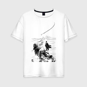 Женская футболка хлопок Oversize с принтом Падение в Екатеринбурге, 100% хлопок | свободный крой, круглый ворот, спущенный рукав, длина до линии бедер
 | падение | пустыня | самолет | скалы | человек