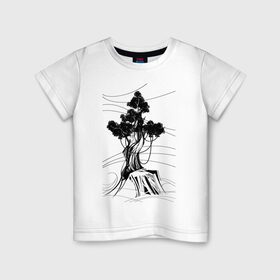 Детская футболка хлопок с принтом Дуб в Екатеринбурге, 100% хлопок | круглый вырез горловины, полуприлегающий силуэт, длина до линии бедер | дерево | дуб | остров | цепи