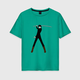 Женская футболка хлопок Oversize с принтом Ято в Екатеринбурге, 100% хлопок | свободный крой, круглый ворот, спущенный рукав, длина до линии бедер
 | аниме | меч | мечник | япония
