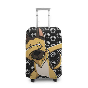 Чехол для чемодана 3D с принтом DAB DOG в Екатеринбурге, 86% полиэфир, 14% спандекс | двустороннее нанесение принта, прорези для ручек и колес | dab | dog | дог | домашние животные | друг человека | звери | овчарка | пес | песель | собака | собакен