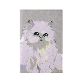 Обложка для паспорта матовая кожа с принтом Пушистый милый кот с грустным взглядом в Екатеринбурге, натуральная матовая кожа | размер 19,3 х 13,7 см; прозрачные пластиковые крепления | забавно | котята | няшно | цитата
