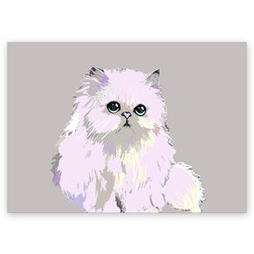 Поздравительная открытка с принтом Пушистый милый кот с грустным взглядом в Екатеринбурге, 100% бумага | плотность бумаги 280 г/м2, матовая, на обратной стороне линовка и место для марки
 | забавно | котята | няшно | цитата