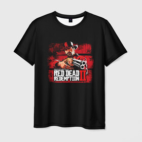 Мужская футболка 3D с принтом red dead redemption 2 в Екатеринбурге, 100% полиэфир | прямой крой, круглый вырез горловины, длина до линии бедер | Тематика изображения на принте: action | red dead redemption 2 | rockstar games | вестерн | игра | ковбой | ружье | стрелялка | экшен