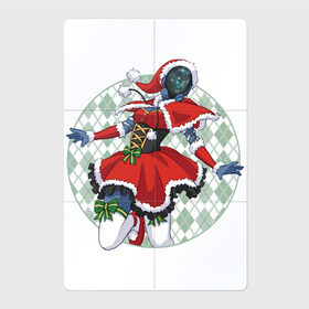 Магнитный плакат 2Х3 с принтом Новогодняя Мэг в Екатеринбурге, Полимерный материал с магнитным слоем | 6 деталей размером 9*9 см | Тематика изображения на принте: warframe | арт | бант | бантик | банты | варфрейм | корсет | мег | мэг | новый год | рисунок | рождественский костюм | рождественское платье | рождество | чулки