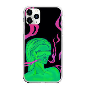 Чехол для iPhone 11 Pro Max матовый с принтом Neon style в Екатеринбурге, Силикон |  | 2077 | girl | neon | purple | девушка | кислотный | неон | сyberpunk