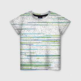 Детская футболка 3D с принтом Абстракция (Глитч) в Екатеринбурге, 100% гипоаллергенный полиэфир | прямой крой, круглый вырез горловины, длина до линии бедер, чуть спущенное плечо, ткань немного тянется | glitch | stripes | абстракция | белый шум | глитч | глюк | линии | ошибка | полосы | текстура