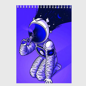 Скетчбук с принтом Космонавт в Екатеринбурге, 100% бумага
 | 48 листов, плотность листов — 100 г/м2, плотность картонной обложки — 250 г/м2. Листы скреплены сверху удобной пружинной спиралью | cosmonavt | galaxy | nasa | nebula | space | star | абстракция | астронавт | вселенная | галактика | звезда | звезды | космический | космонавт | наса | планеты | скафандр