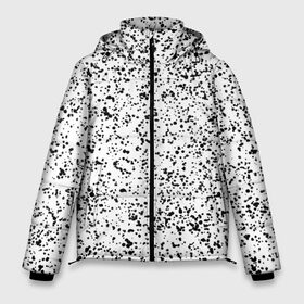 Мужская зимняя куртка 3D с принтом Окрас долматина в Екатеринбурге, верх — 100% полиэстер; подкладка — 100% полиэстер; утеплитель — 100% полиэстер | длина ниже бедра, свободный силуэт Оверсайз. Есть воротник-стойка, отстегивающийся капюшон и ветрозащитная планка. 

Боковые карманы с листочкой на кнопках и внутренний карман на молнии. | брызги | капли | минимализм | точки
