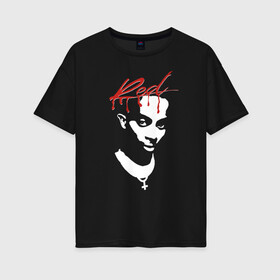 Женская футболка хлопок Oversize с принтом Playboi Carti Whole Lotta Red в Екатеринбурге, 100% хлопок | свободный крой, круглый ворот, спущенный рукав, длина до линии бедер
 | carti | caty | lotta | merch | playboi | playboy | red | trap | whole | wlr | альбом | карти | мерч | новый | плейбой