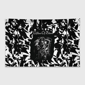 Флаг-баннер с принтом Children of Bodom в Екатеринбурге, 100% полиэстер | размер 67 х 109 см, плотность ткани — 95 г/м2; по краям флага есть четыре люверса для крепления | children of bodom | группа | дети озера бодом | дэт метал | мелодик дэт метал | пауэр метал | трэш метал