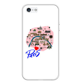 Чехол для iPhone 5/5S матовый с принтом Париж в Екатеринбурге, Силикон | Область печати: задняя сторона чехла, без боковых панелей | paris | достопримечательности | карта | париж | путешествия | франция | эйфелева башня | я люблю париж
