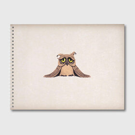 Альбом для рисования с принтом Sad owl в Екатеринбурге, 100% бумага
 | матовая бумага, плотность 200 мг. | owl | сова