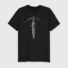 Мужская футболка хлопок Slim с принтом Hunters crossbow #2 в Екатеринбурге, 92% хлопок, 8% лайкра | приталенный силуэт, круглый вырез ворота, длина до линии бедра, короткий рукав | crossbow | fantasy | hunter | medival | weapon | арбалет | оружие | охотник | средневековье | фэнтэзи