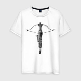 Мужская футболка хлопок с принтом Hunters crossbow #2 в Екатеринбурге, 100% хлопок | прямой крой, круглый вырез горловины, длина до линии бедер, слегка спущенное плечо. | crossbow | fantasy | hunter | medival | weapon | арбалет | оружие | охотник | средневековье | фэнтэзи