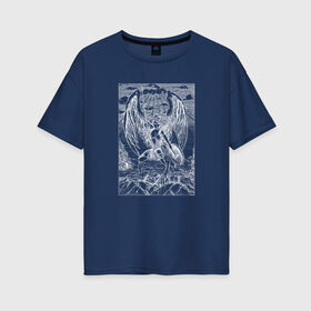 Женская футболка хлопок Oversize с принтом Celestial black в Екатеринбурге, 100% хлопок | свободный крой, круглый ворот, спущенный рукав, длина до линии бедер
 | angel | celestial | fantasy | warrior | ангел | воительница | небесная | руны | средневековье | фэнтези