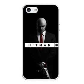 Чехол для iPhone 5/5S матовый с принтом Hitman 3 в Екатеринбурге, Силикон | Область печати: задняя сторона чехла, без боковых панелей | hitman | hitman 3 | hitman iii | красный | надпись | хитман | хитман 3