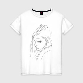 Женская футболка хлопок с принтом Warrior woman в Екатеринбурге, 100% хлопок | прямой крой, круглый вырез горловины, длина до линии бедер, слегка спущенное плечо | fantasy | warrior | античность | воительница | доспехи | фэнтези