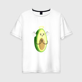 Женская футболка хлопок Oversize с принтом Авокадо в Екатеринбурге, 100% хлопок | свободный крой, круглый ворот, спущенный рукав, длина до линии бедер
 | авокадо | веган | еда блогеров | мемы | минимализм | прикольные картинки | прикольные надписи | растение | смешное авокадо | фрукт
