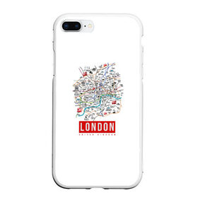 Чехол для iPhone 7Plus/8 Plus матовый с принтом Лондон в Екатеринбурге, Силикон | Область печати: задняя сторона чехла, без боковых панелей | london | англия | биг бен | великобритания | достопримечательности | карта | лондон | путешествия | я люблю лондон