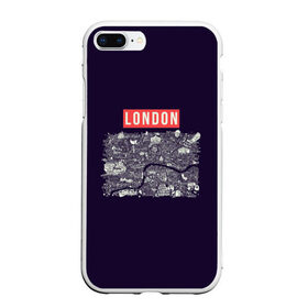 Чехол для iPhone 7Plus/8 Plus матовый с принтом LONDON в Екатеринбурге, Силикон | Область печати: задняя сторона чехла, без боковых панелей | london | англия | биг бен | великобритания | достопримечательности | карта | литературная карта | лондон | путешествия | твист | чарли чаплин | шерлок холмс | я люблю лондон