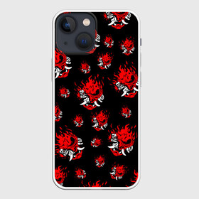 Чехол для iPhone 13 mini с принтом SAMURAI 2077 PATTERN в Екатеринбурге,  |  | Тематика изображения на принте: 2019 | cd project red | cyberpunk 2077 | cyberpunk fashion | hacker | keanu reeves | maelstrom | militech | night city | quadra | samurai | samurai cyberpunk 2077 | sci fi | trauma team | v | ви | киану ривз | киберпанк 2077 | логотип | роб