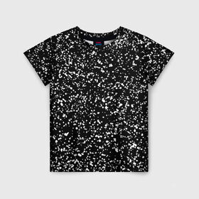 Детская футболка 3D с принтом Черно- белое в Екатеринбурге, 100% гипоаллергенный полиэфир | прямой крой, круглый вырез горловины, длина до линии бедер, чуть спущенное плечо, ткань немного тянется | Тематика изображения на принте: капли | краска | кружочки | минимализм | точки