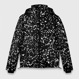Мужская зимняя куртка 3D с принтом Черно- белое в Екатеринбурге, верх — 100% полиэстер; подкладка — 100% полиэстер; утеплитель — 100% полиэстер | длина ниже бедра, свободный силуэт Оверсайз. Есть воротник-стойка, отстегивающийся капюшон и ветрозащитная планка. 

Боковые карманы с листочкой на кнопках и внутренний карман на молнии. | Тематика изображения на принте: капли | краска | кружочки | минимализм | точки