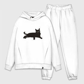 Мужской костюм хлопок OVERSIZE с принтом Черный кот в Екатеринбурге,  |  | art | black | cat | cats | grumpy | illustration | kitten | kitty | pussy | pussycat | retro | vintage | арт | винтаж | винтажный | злой | иллюстрация | киса | киска | котенок | котик | кошка | краска | потертости | пятна | ретро | сердитый |