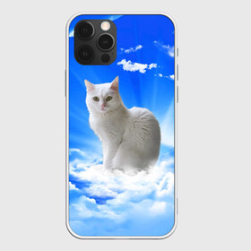 Чехол для iPhone 12 Pro Max с принтом Кот в облаках в Екатеринбурге, Силикон |  | animals | cat | kitty | ангел | белый кот | блики | взгляд кота | глаза кота | животные | киска | кот | котейка | котенок | котик | кошак | кошка | лучи | мордочка | небесный | небо | облака | пейзаж | питомец